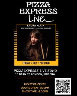 Laura Klain, feat. Alex Garnett & Lorenzo Morabito will take the stage at PizzaExpress Live in Soho. 🎶

From the convergence of three musicians with rich artistic journeys, a musical project of exchange and research was born, featuring original compositions and arrangements alongside magnificent pieces from the jazz tradition both standards and originals.

Event Details

Doors open: 6:30pm, Event start: 8:00pm

Make sure you secure your spot, Tickets are available now! 

Get your tickets here:
https://www.pizzaexpresslive.com/whats-on/choose-seats/laura-klain-trio/1791608